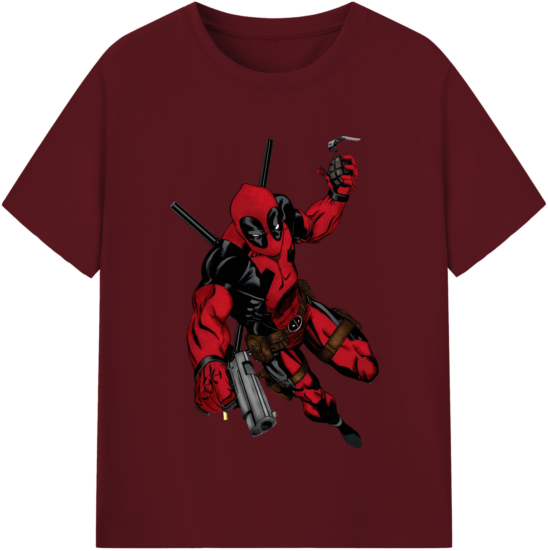 （画像用） Deadpool デッドプール 綿100％半袖Tシャツ（フロントプリント）